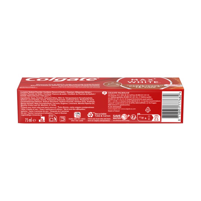 Colgate Max White For Coffee, Tea & Wine ?d??t???eµa 75ml Σώμα
