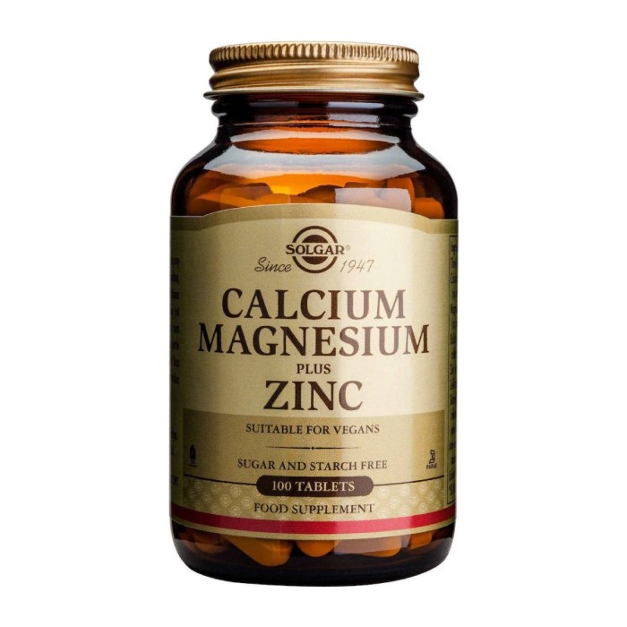 Solgar Calcium Magnesium + Zinc Dietary Supplement 100pcs
