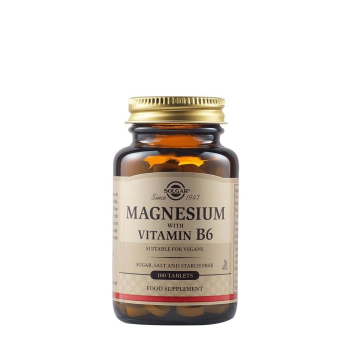 Solgar Magnesium + B6 Συμπλήρωμα Διατροφής 100τμχ