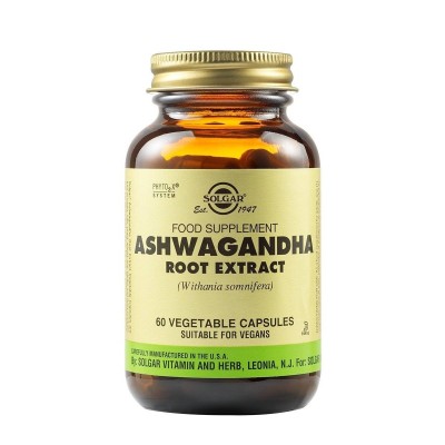 Solgar Ashwagandha Root Extract Herbal Dietary Supplement 60pcs