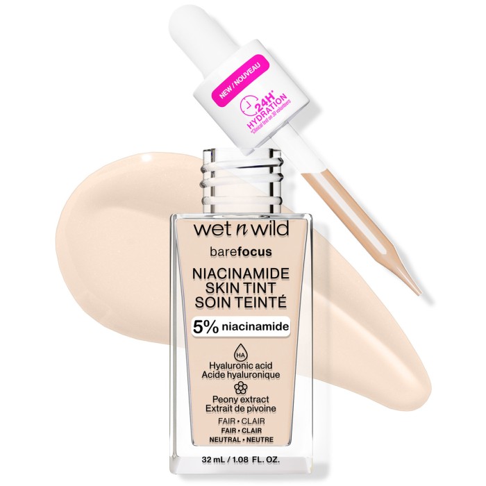 Wet n Wild Bare Focus Niacinamide Skin Tint Serum Foundation Fair 32gr