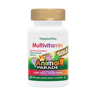 Natures Plus Animal Parade Gold Assorted Συμπλήρωμα Διατροφής για Παιδιά 60 Μασώμενες Ταμπλέτες