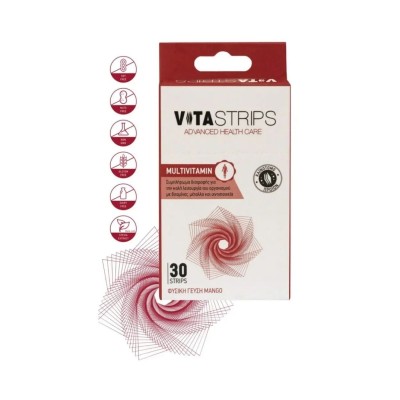 Vitastrips Multivitamin Συμπλήρωμα Διατροφής Για Την Καλή Λειτουργία Του Οργανισμού  30τμχ