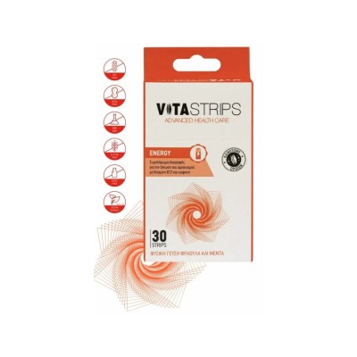 Vitastrips Energy Συμπλήρωμα Διατροφής Για Την Τόνωση Του Οργανισμού 30τμχ
