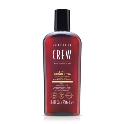 American Crew 3-in-1 Ginger + Tea Shampoo, Conditioner & Shower Gel 250ml