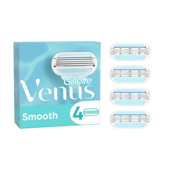 Gillette - Venus Smooth Womens Razor Blade Refills, 4pcs