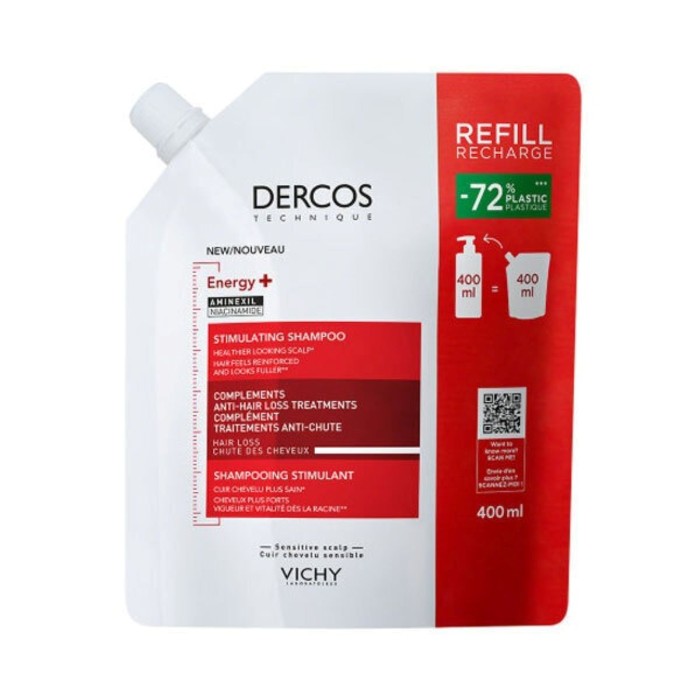Vichy Dercos Energy+ Stimulating Shampoo Δυναμωτικό Σαμπουάν Refill 400ml