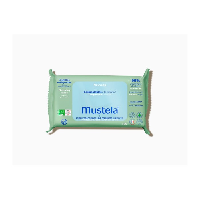 Mustela Home Compostable Μωρομάντηλα 60τμχ