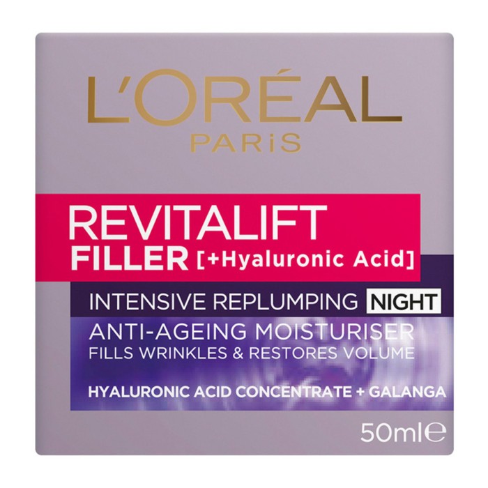LOreal Paris Revitalift - Κρέμα Σύσφιξης Νύχτας με Υαλουρονικό, 50ml