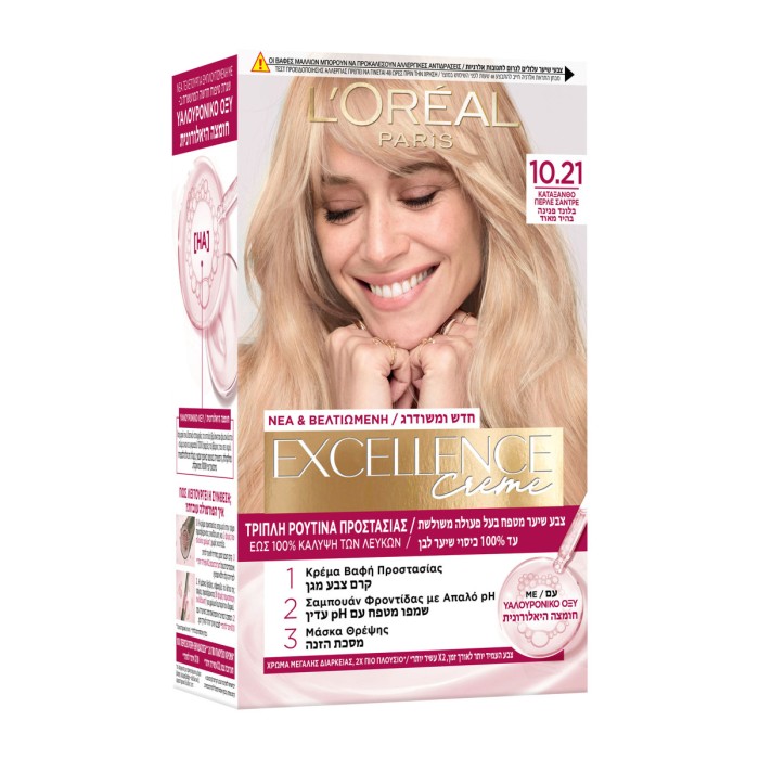 LOreal Paris Excellence Creme No 10.21 Hyperblond Pearl Ash, 48ml