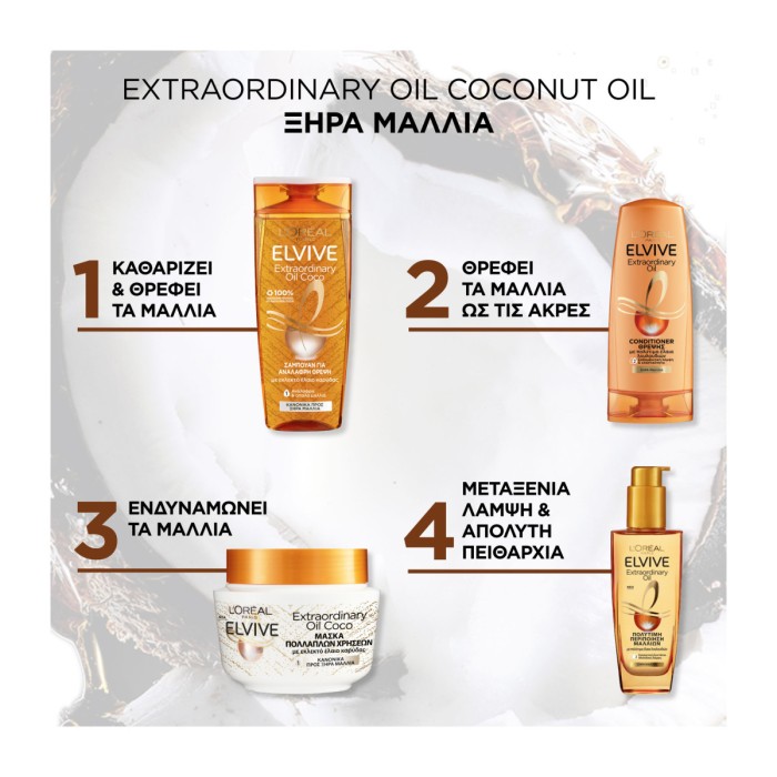 Elvive Extraordinary Oil Coconut Hair Nourishing Mask, 300ml