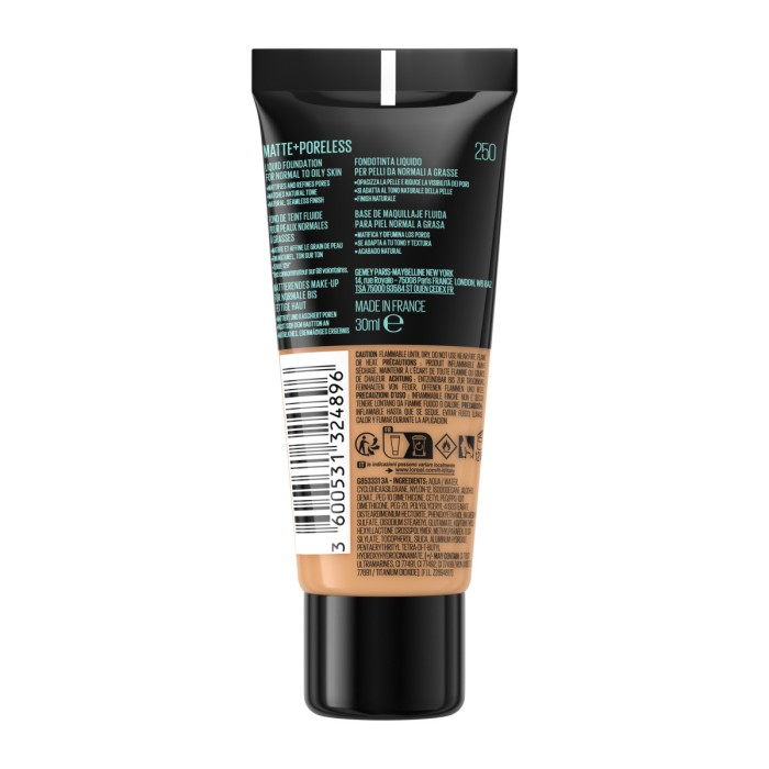 Maybelline Fit Me Matte + Poreless Foundation 250