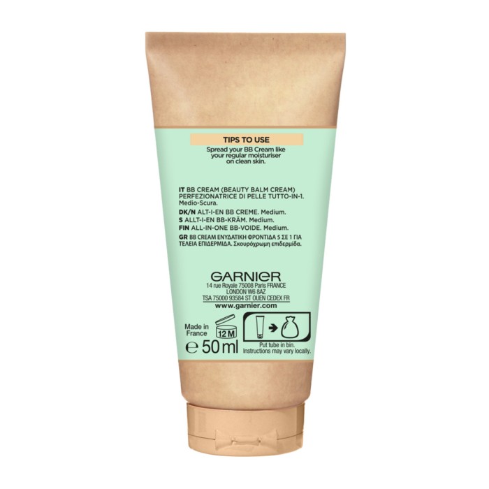 Garnier BB Cream Classic Medium Hyaluronic Aloe All-In-1 SPF15, 50ml