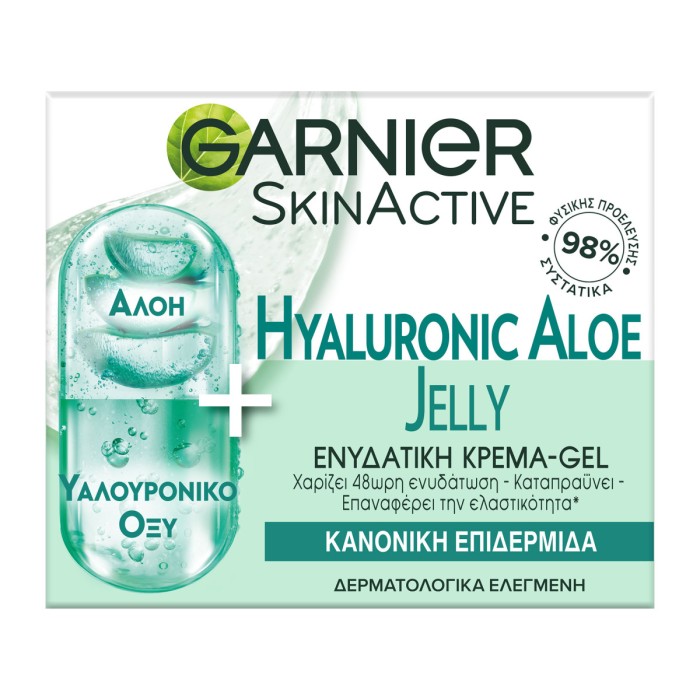 Garnier Hyaluronic Aloe - Ενυδατική Κρέμα - Τζελ Προσώπου με Αλόη & Υαλουρονικό Οξύ, 50ml