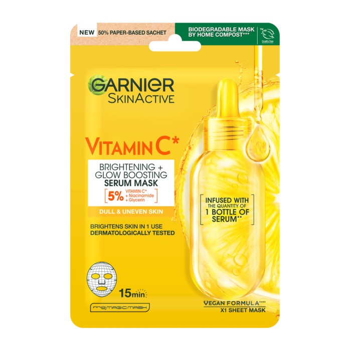 Garnier - Υφασμάτινη Μάσκα με Βιταμίνη C, 28gr