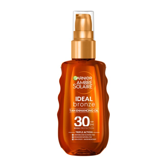Garnier Ambre Solaire Ideal Bronze - Αντηλιακό Λάδι Μαυρίσματος SPF30, 150ml