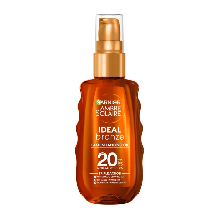 Garnier Ambre Solaire Ideal Bronze - Αντηλιακό Λάδι Μαυρίσματος SPF20, 150ml