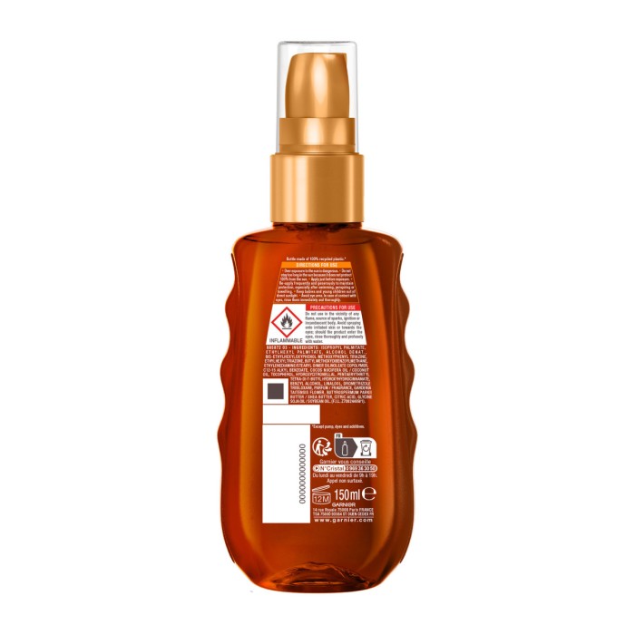 Garnier Ambre Solaire Ideal Bronze - Αντηλιακό Λάδι Μαυρίσματος SPF20, 150ml