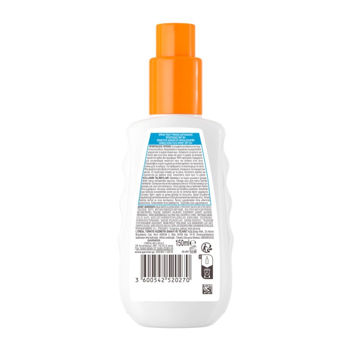 Garnier Ambre Solaire Kids Sensitive Advanced - Παιδικό Αντηλιακό Σπρει SPF50+, 150ml