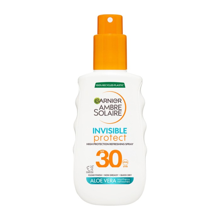 Garnier Ambre Solaire Invisible Protect - Αντηλιακό Σπρει Προσώπου & Σώματος  SPF30, 150ml