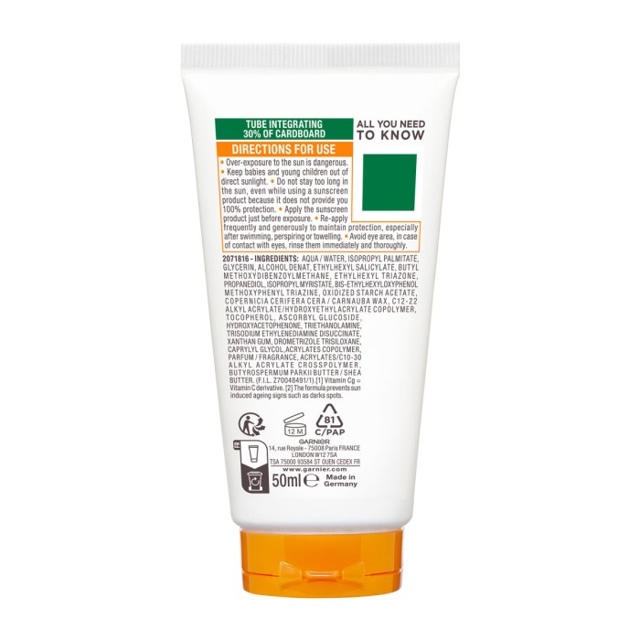 Garnier Ambre Solaire Hydra 24 Protect Milk SPF30 Travel Size, 50ml