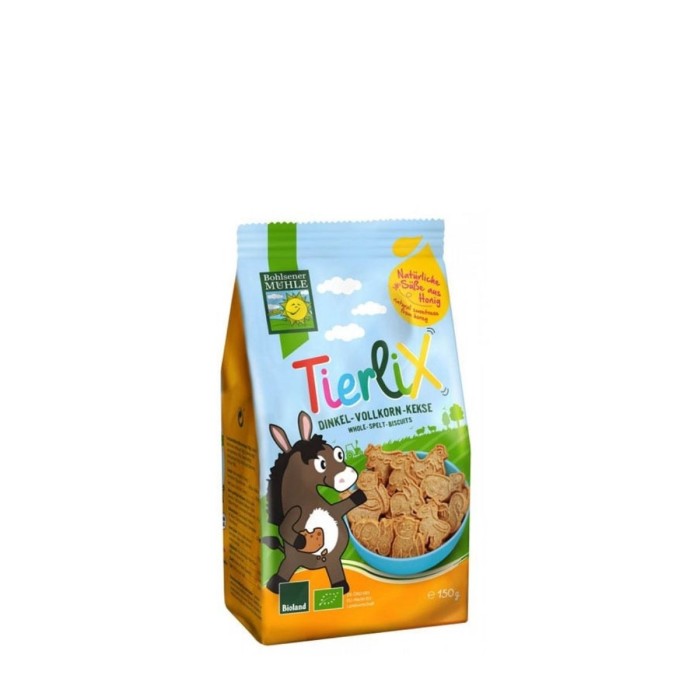 Tierlix Spelt Animal Cookies Sugar-Free 125g Bio