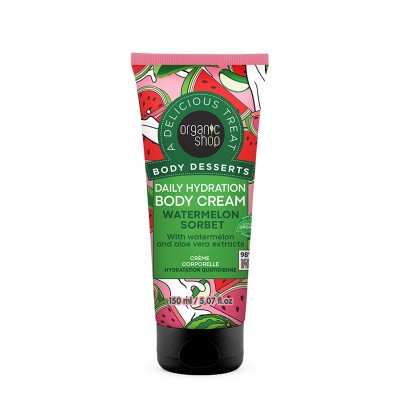 Organic Shop Body Desserts Κρέμα Σώματος Καθημερινής Ενυδάτωσης Watermelon Sorbet, 150ml