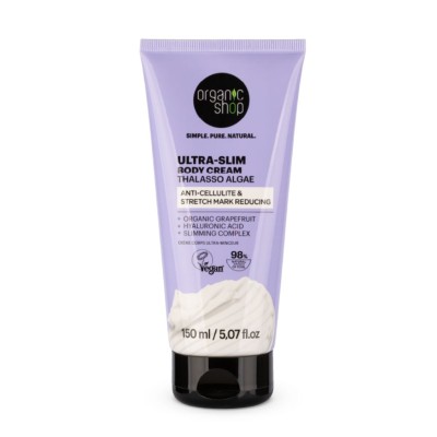 Organic Shop Ultra-Slim Body Cream Thalasso Algae Anti-Cellulite & Reducing Stretch Marks with Slimfit Complex 200ml