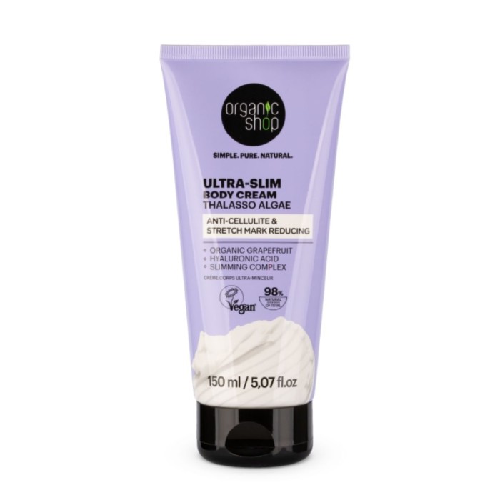 Organic Shop Ultra-Slim Body Cream Thalasso Algae Anti-Cellulite & Reducing Stretch Marks with Slimfit Complex 200ml