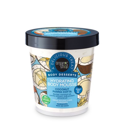 Organic Shop Body Desserts Ενυδατική Μους Σώματος Coconut Panna Cotta, 450ml