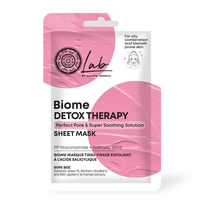 Natura Siberica Lab Biome Sheet Mask με Νιασιναμίδη & Σαλικυλικό Οξύ