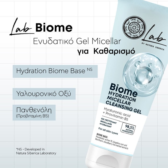 Natura Siberica Lab Biome Ενυδατικό Gel Micellar Καθαρισμού 140ml