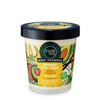 Organic Shop Body Dessert Επανορθωτική Κρέμα Σώματος Banana Milkshake, 450ml