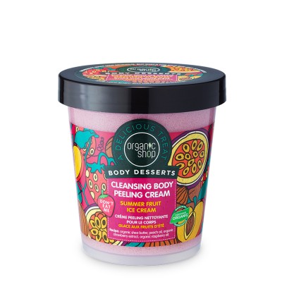 Organic Shop Body Desserts Κρέμα Σώματος για Απολέπιση και Καθαρισμό Summer Fruit Ice Cream, 450ml