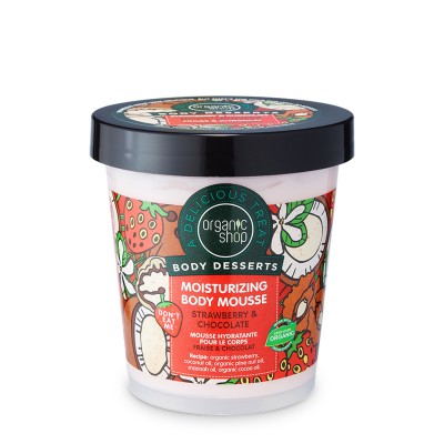 Organic Shop Body Dessert Ενυδατική Αφρώδης Κρέμα Σώματος Strawberry & Chocolate, 450ml