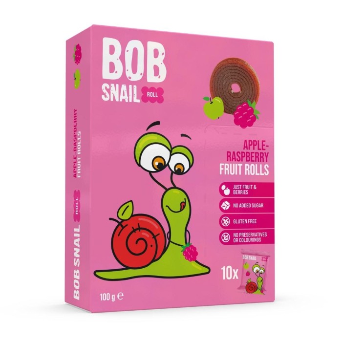 BOB SNAIL Fruit Rolls Apple - Raspberry, 100gr