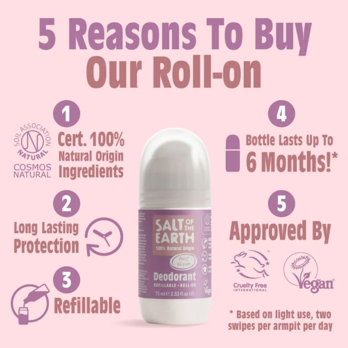 Salt of the Earth Peony & Blossom Αποσμητικό Επαναγεμιζόμενο 75ml