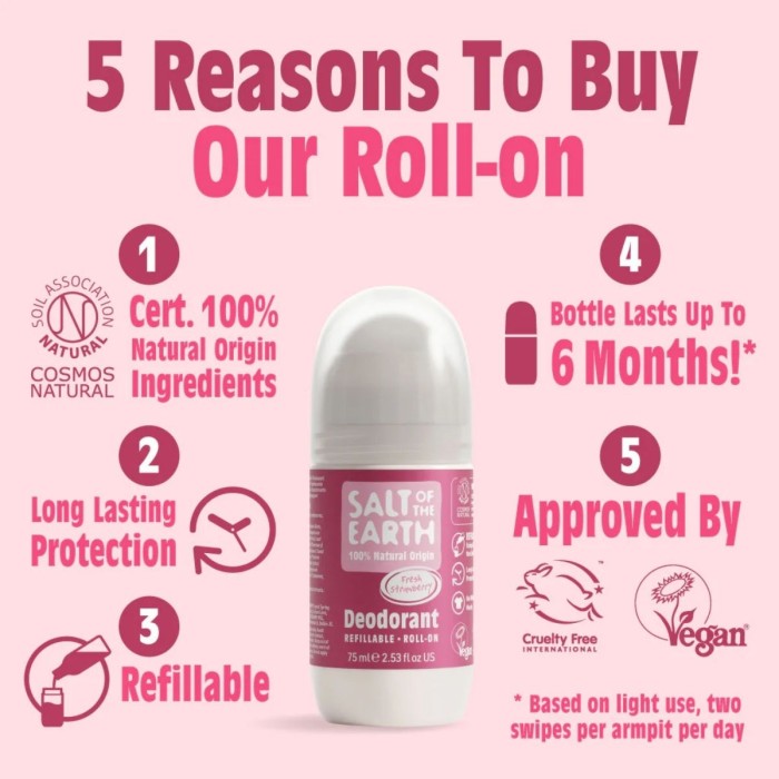 Salt of the Earth Strawberry Αποσμητικό Επαναγεμιζόμενο 75ml