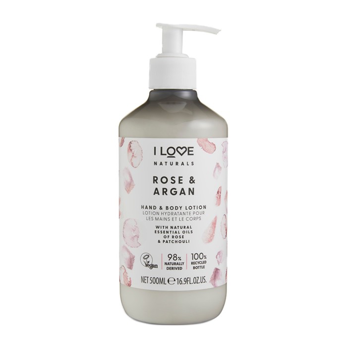 I Love Naturals Rose & Argan Hand & Body Lotion, 500ml