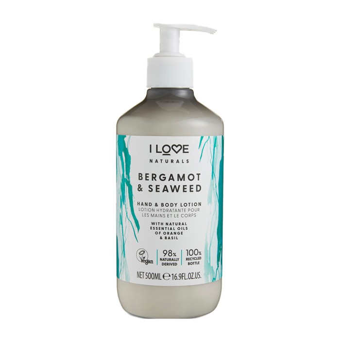 I Love Naturals Bergamot & Seaweed Hand & Body Lotion, 500ml