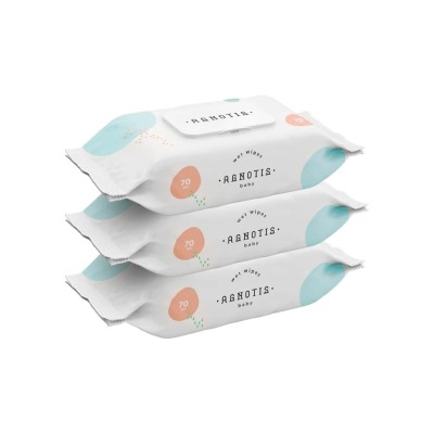 Agnotis Baby Wet Wipes Μωρομάντηλα 3x70τμχ