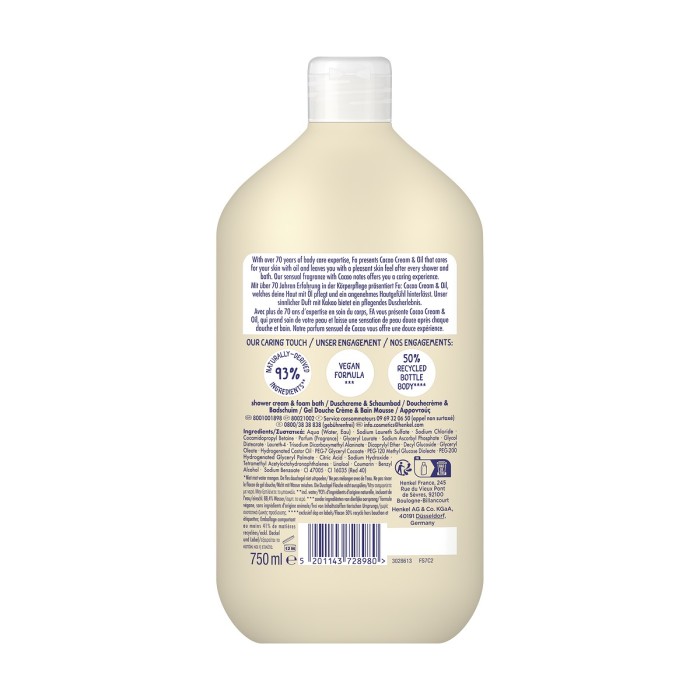 Fa Cacao Cream & Oil Shower Gel 750ml