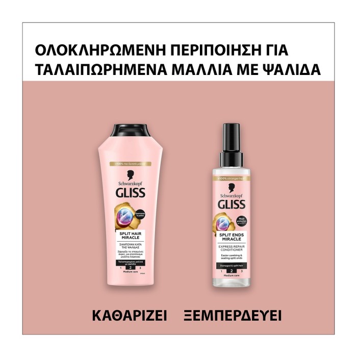 Schwarzkopf Gliss Σαμπουάν κατά της Ψαλίδας - Split Hair Miracle  400ml