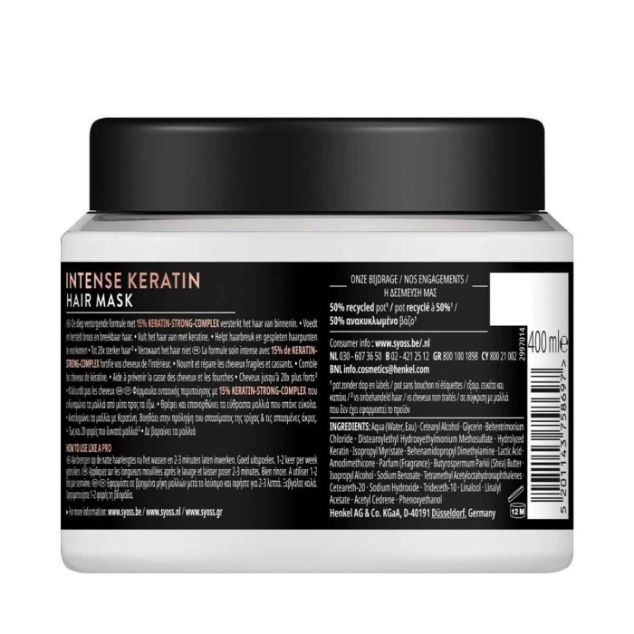 Syoss Μάσκα Εντατικής Περιποίησης Keratin Boost 400ml