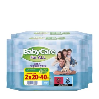 Babycare For All Mini Double Pack Baby Wipes 2x20pcs
