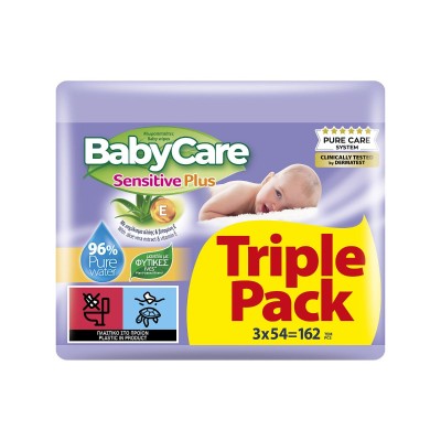 Babycare Sensitive Plus Triple Pack Baby Wipes 3x54pcs