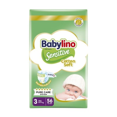 Babylino Sensitive Economy No3 4-9kg Βρεφικές Πάνες 56τμχ