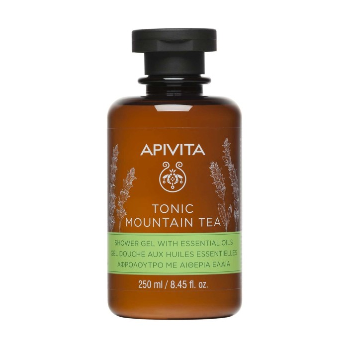 Apivita Tonic Mountain Tea Shower Gel with Essential Oils 250ml