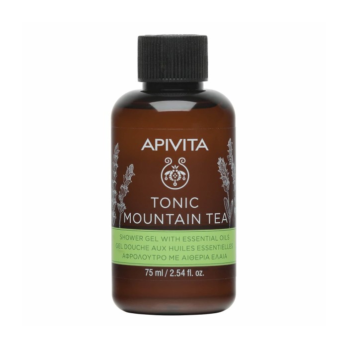Apivita Tonic Mountain Tea Shower Gel with Essential Oils 75ml