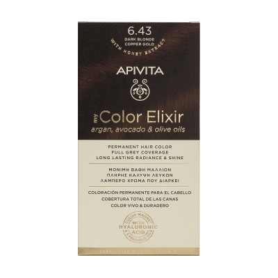 Apivita My Color Elixir 6.43 Βαφή Μαλλιών Ξανθό Σκούρο Χάλκινο